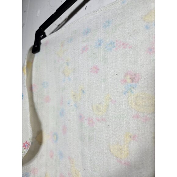 Vintage Chatham Baby Receiving Blanket Yellow Ducks & Flowers Vtg Nursery Floral - Picture 4 of 8